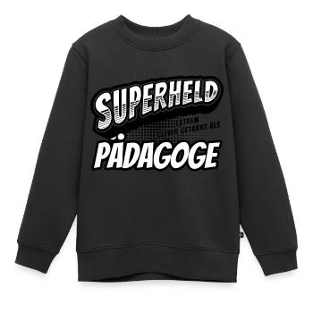 Superheld, clever getarnt als Pädagoge - Kinder Premium Organic Sweatshirt - Schwarz - Vorne - AI Model Kid Female (0cm)