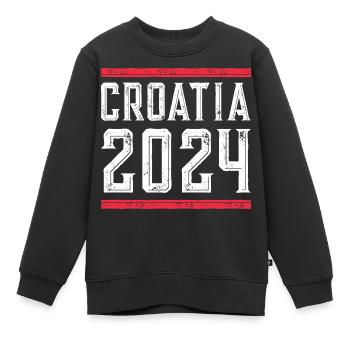 Jours fériés Croatie 2024 - Sweat Premium enfant bio - noir - Devant - AI Model Kid Female (0cm)