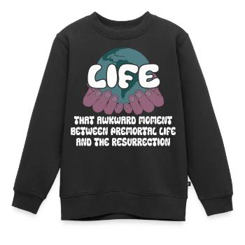 Life Das Peinliche Moment Zwischen Leben - Kinder Premium Organic Sweatshirt - Schwarz - Vorne - AI Model Kid Female (0cm)