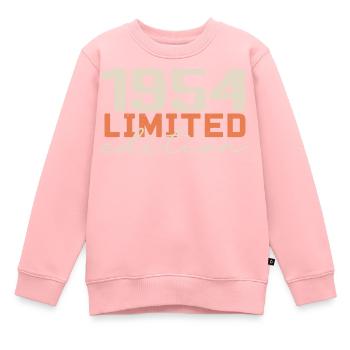Né en 1954 | Vintage 1954 Anniversaire Rétro - Sweat Premium enfant bio - rose - Devant - AI Model Kid Female (0cm)