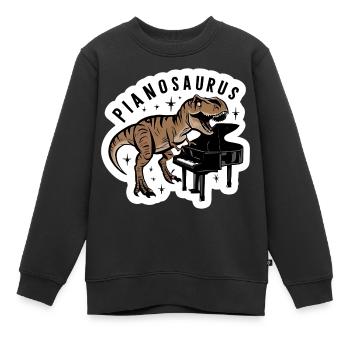 Pianosaurus Virtuoso Stegosaurus mit Frack Klavier - Kinder Premium Organic Sweatshirt - Schwarz - Vorne - AI Model Kid Female (0cm)