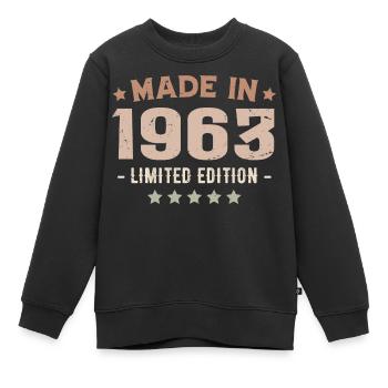 Hergestellt 1963 Geburtstagsgeschenk 1963 Jahrgang 1963 - Kinder Premium Organic Sweatshirt - Schwarz - Vorne - AI Model Kid Female (0cm)