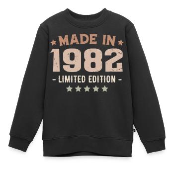 Hergestellt 1982 Jubiläumsgeschenk 1982 Jahrgang 1982 - Kinder Premium Organic Sweatshirt - Schwarz - Vorne - AI Model Kid Female (0cm)