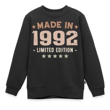 Baujahr 1992 Jubiläumsgeschenk 1992 Jahrgang 1992 - Kinder Premium Organic Sweatshirt - Schwarz - Vorne - AI Model Kid Female (0cm)