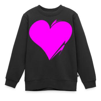 Herz ❤️ - Kinder Premium Organic Sweatshirt - Schwarz - Vorne - AI Model Kid Female (0cm)