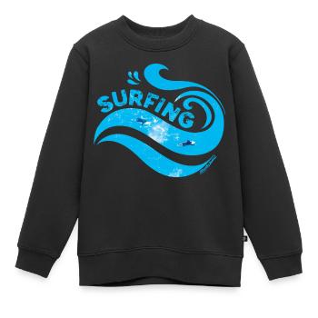 Surf - Sweat Premium enfant bio - noir - Devant - AI Model Kid Female (0cm)