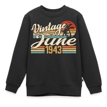 Juni 1943 Geburtstag 1943 Retro 1943 Juni 1943 - Kinder Premium Organic Sweatshirt - Schwarz - Vorne - AI Model Kid Female (0cm)