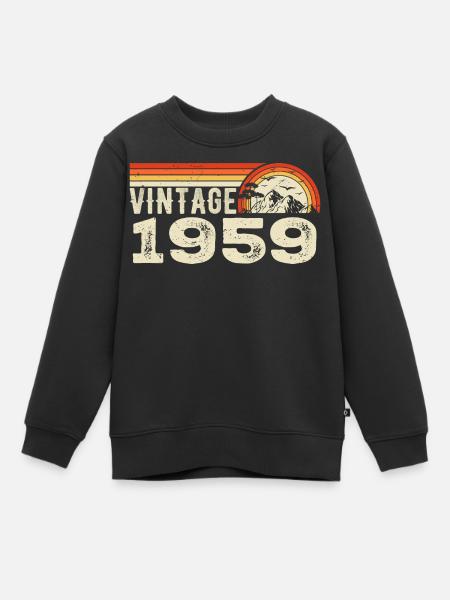Vintage 1959 Birthday Gift 1959 Retro 1959 - Kids Premium Organic Sweatshirt - black