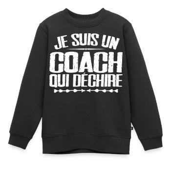 Ich bin ein Coach, der Humor und Humor liebt - Kinder Premium Organic Sweatshirt - Schwarz - Vorne - AI Model Kid Female (0cm)