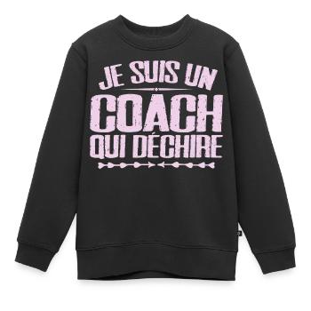 Ich bin ein Coach, der Humor und Humor liebt - Kinder Premium Organic Sweatshirt - Schwarz - Vorne - AI Model Kid Female (0cm)