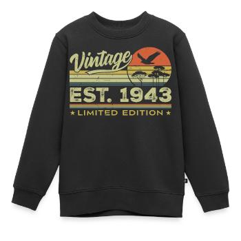 Jahrgang 1943 Genial 1943 Geschenk 1943 Retro - Kinder Premium Organic Sweatshirt - Schwarz - Vorne - AI Model Kid Female (0cm)