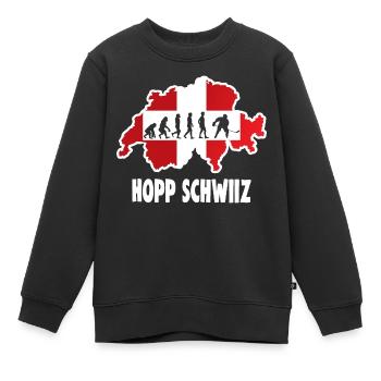 Équipe nationale de hockey sur glace Hopp Schwiiz - Sweat Premium enfant bio - noir - Devant - AI Model Kid Female (0cm)