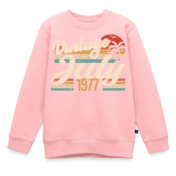 July 1977 Gift, 47th Anniversary July 1977 - Kids Premium Organic Sweatshirt - rose - Front - AI Model Kid Female (0cm)