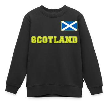 Look de chemise d’Écosse - ÉCOSSE avec drapeau - Sweat Premium enfant bio - noir - Devant - AI Model Kid Female (0cm)