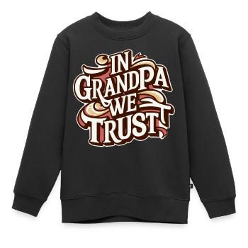 Papi confiance, on fait confiance Papi on aime Papi - Sweat Premium enfant bio - noir - Devant - AI Model Kid Female (0cm)