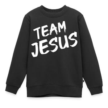 Équipe Jésus-Christ évangélique - Sweat Premium enfant bio - noir - Devant - AI Model Kid Female (0cm)