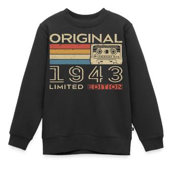 1943 Retro 1943 Geburtstagsgeschenk - Jahrgang 1943 - Kinder Premium Organic Sweatshirt - Schwarz - Vorne - AI Model Kid Female (0cm)