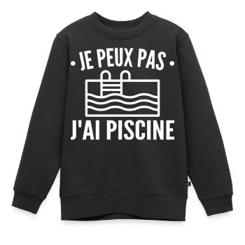 Je Peux Pas J'ai Piscine - Sweat Premium enfant bio - noir - Devant - AI Model Kid Female (0cm)
