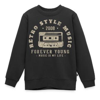Retro 2008 Geburtstagsgeschenk 2008 Jahrgang 2008 - Kinder Premium Organic Sweatshirt - Schwarz - Vorne - AI Model Kid Female (0cm)