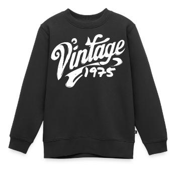 Millésime 1975 Millésime 1975 Anniversaire 1975 Rétro - Sweat Premium enfant bio - noir - Devant - AI Model Kid Female (0cm)
