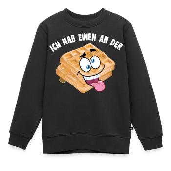 Ich hab einen an der Waffel - Kinder Premium Organic Sweatshirt - Schwarz - Vorne - AI Model Kid Female (0cm)