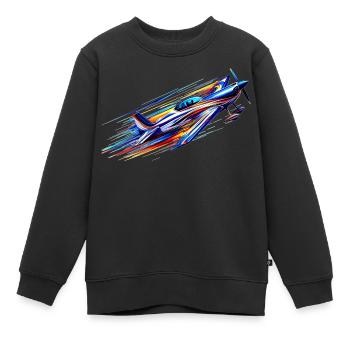 Avion de voltige - Sweat Premium enfant bio - noir - Devant - AI Model Kid Female (0cm)