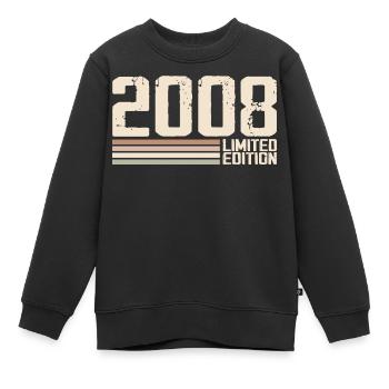 2008 Jahrgang 2008 Geburtstag 2008 Retro 2008 - Kinder Premium Organic Sweatshirt - Schwarz - Vorne - AI Model Kid Female (0cm)