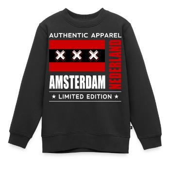Amsterdam - Kinder Premium Organic Sweatshirt - Schwarz - Vorne - AI Model Kid Female (0cm)