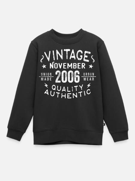 November 2006 Geburtstagsgeschenk im November 2006 - Kinder Premium Organic Sweatshirt - Schwarz