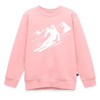 Vacances au ski Skieurs Ski Sports d’hiver - Sweat Premium enfant bio - rose - Devant - AI Model Kid Female (0cm)