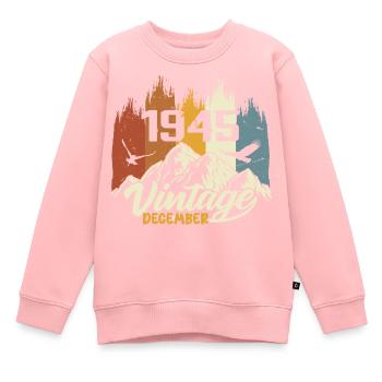 Geburtstagsgeschenk geboren im Dezember 1945 - Kinder Premium Organic Sweatshirt - Rosa - Vorne - AI Model Kid Female (0cm)