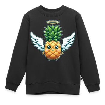 Engel Ananas mit Flügeln Fruchtig - Kinder Premium Organic Sweatshirt - Schwarz - Vorne - AI Model Kid Female (0cm)