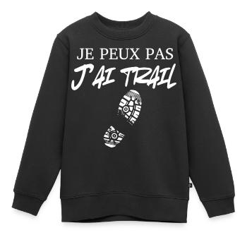 Ich kann nicht, ich habe eine Spur - Kinder Premium Organic Sweatshirt - Schwarz - Vorne - AI Model Kid Female (0cm)