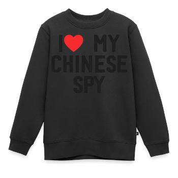 Ich liebe meinen chinesischen Spion - Kinder Premium Organic Sweatshirt - Schwarz - Vorne - AI Model Kid Female (0cm)