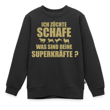 Mouton Mouton Mouton Mouton Eleveur Cadeau - Sweat Premium enfant bio - noir - Devant - AI Model Kid Female (0cm)