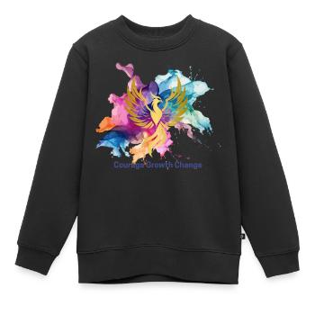 Courage Growth Change - Kinder Premium Organic Sweatshirt - Schwarz - Vorne - AI Model Kid Female (0cm)
