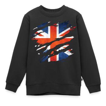 great britain 1 01 - Kinder Premium Organic Sweatshirt - Schwarz - Vorne - AI Model Kid Female (0cm)