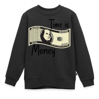 Zeit ist Geld - Kinder Premium Organic Sweatshirt - Schwarz - Vorne - AI Model Kid Female (0cm)