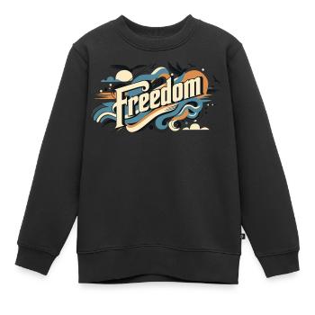 Freiheit - Kinder Premium Organic Sweatshirt - Schwarz - Vorne - AI Model Kid Female (0cm)