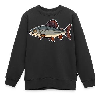 Fisch Äsche - Kinder Premium Organic Sweatshirt - Schwarz - Vorne - AI Model Kid Female (0cm)