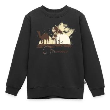 Morocco - Sweat Premium enfant bio - noir - Devant - AI Model Kid Female (0cm)