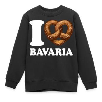 J’aime le bretzel de Bavière - Coeur - Dire - Sweat Premium enfant bio - noir - Devant - AI Model Kid Female (0cm)