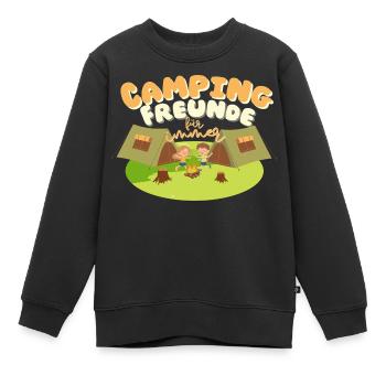 Campingfreunde für immer. Campingplatz Freunde - Kinder Premium Organic Sweatshirt - Schwarz - Vorne - AI Model Kid Female (0cm)
