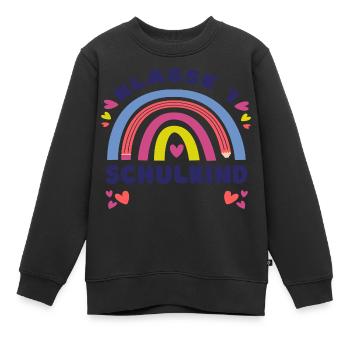 Einschulung Schulkind + Name des Kindes - Kinder Premium Organic Sweatshirt - Schwarz - Vorne - AI Model Kid Female (0cm)