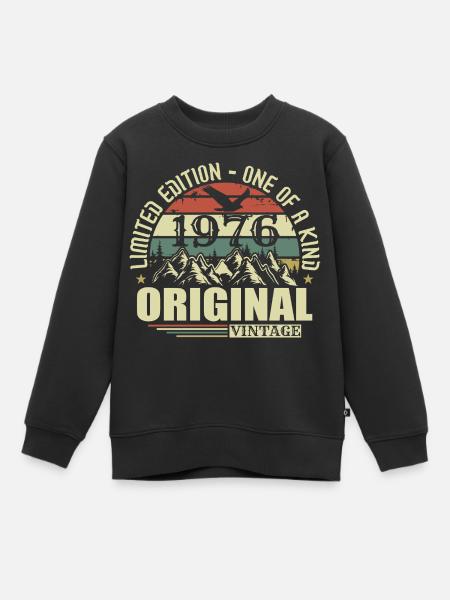 Original 1976 Vintage Retro Jahrgang 1976 geboren - Kinder Premium Organic Sweatshirt - Schwarz