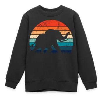 Elefant - Großwild, Stoßzahn, Elfenbein - Kinder Premium Organic Sweatshirt - Schwarz - Vorne - AI Model Kid Female (0cm)