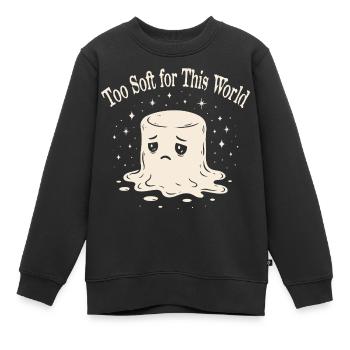 Guimauve Mélancolique - Sensible & Douce - Sweat Premium enfant bio - noir - Devant - AI Model Kid Female (0cm)