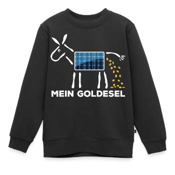 Märchen werden wahr - Mein Goldesel - Photovoltaik - Kinder Premium Organic Sweatshirt - Schwarz - Vorne - AI Model Kid Female (0cm)