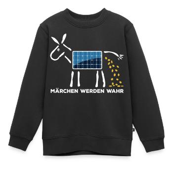 Märchen werden wahr - Goldesel - Photovoltaik - Kinder Premium Organic Sweatshirt - Schwarz - Vorne - AI Model Kid Female (0cm)
