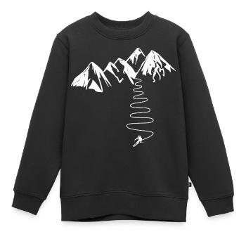 Cadeau Skieur De Haute Montagne Alpes Pyrenées - Sweat Premium enfant bio - noir - Devant - AI Model Kid Female (0cm)